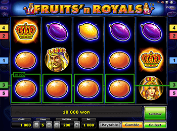 Автоматы с бонусами Fruits and Royals
